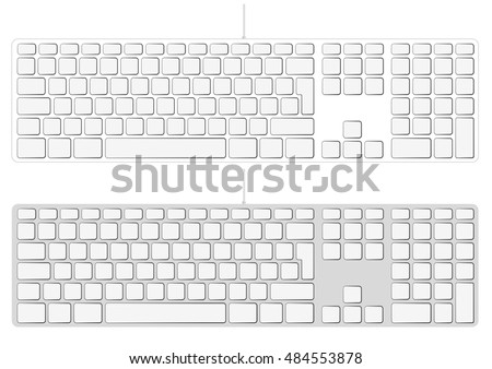 Laptop Blank Keyboard Layout Computer Input Stock Vector 95642527