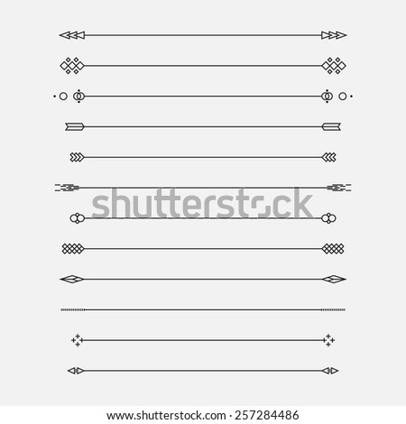 Set Geometric Lines Vector Illustration Stock Vector 257284486
