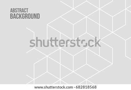 Vector abstract boxes background. Modern technology illustration with square mesh. Digital geometric abstraction with lines and points. Cube cell. Vector abstract boxes background. Modern technology illustration with square mesh. Digital geometric abstraction with lines and points. Cube cell.