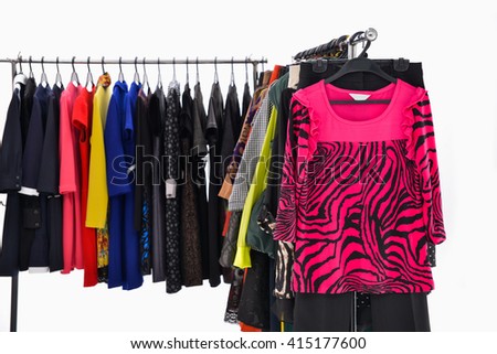 Designer Fashion Clothing Rack Display Stock Photo 27005566 - Shutterstock