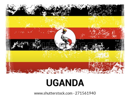 Uganda grunge flag isolated vector in official colors and ...