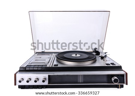 vintage gramophone isolated on white clipping path included vintage 