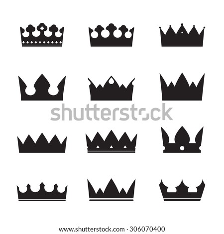 Crown Icons Set Isolated On Gray Stock Vector 147631316 - Shutterstock
