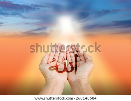 allah hands praying man god