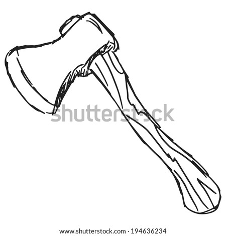 Hatchet Hand Drawing Sketch Illustration Stock Illustration 139334447