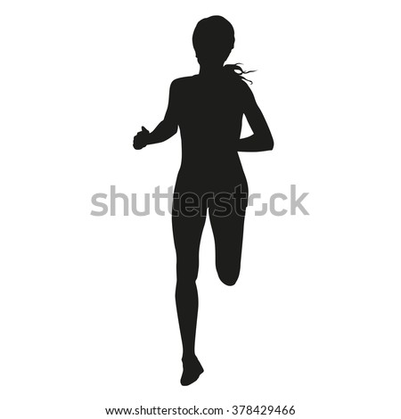 Running Woman Silhouette Run Isolated Vector Image Vectorielle