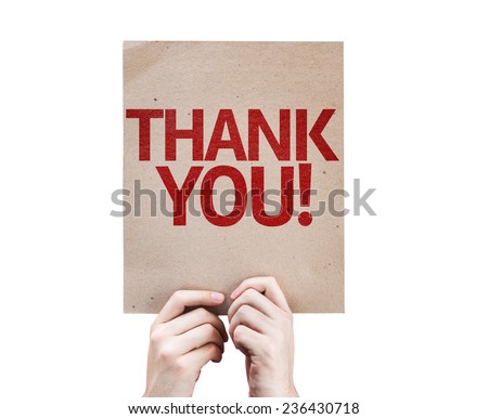 Thank You card isolated on white background - stock photo