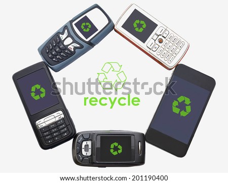 Mobile Phone Recycle - stock photo