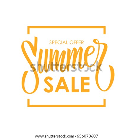 Summer Sale card template. Hand drawn lettering. Calligraphic element for your design. Vector illustration. Summer Sale card template. Hand drawn lettering. Calligraphic element for your design. Vector illustration.
