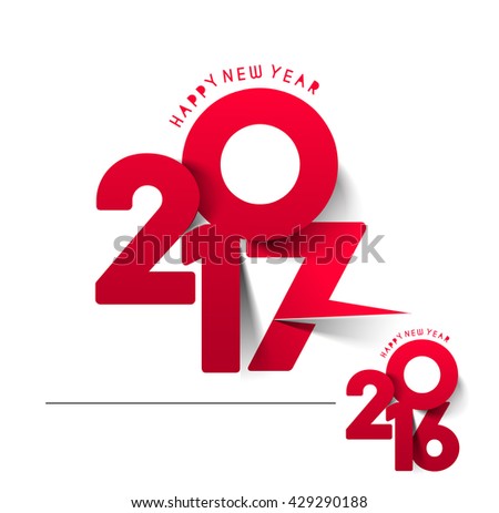 Happy new year 2017 or 2016 Text Design vector - stock vector Happy new year 2017 or 2016 Text Design vector - stock vector