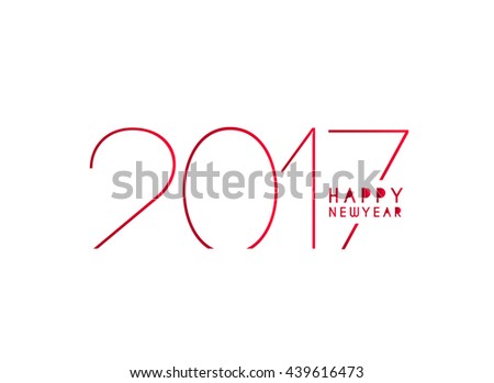 Happy new year 2017 Text Design vector - stock vector Happy new year 2017 Text Design vector - stock vector