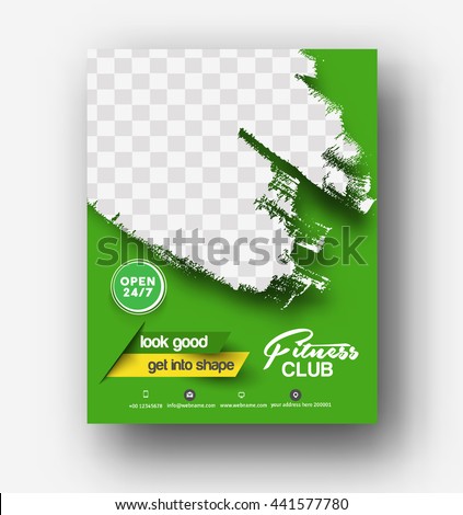 Fitness Center Flyer & Poster Cover Template. - stock vector Fitness Center Flyer & Poster Cover Template. - stock vector