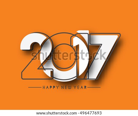 Happy new year 2017 line art text Vector Design Background Happy new year 2017 line art text Vector Design Background