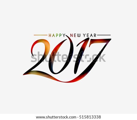 Happy new year 2017 Text Design vector