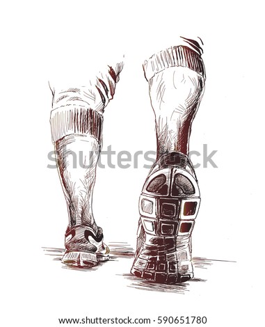 Athletic legs - Sport and fitness, Hand Drawn Sketch Vector illustration. Athletic legs - Sport and fitness, Hand Drawn Sketch Vector illustration.