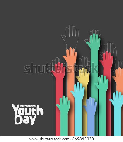 International Youth day,12 August, Hand Drawn Sketch Vector illustration. International Youth day,12 August, Hand Drawn Sketch Vector illustration.