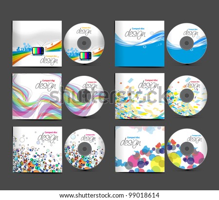 Set of vector cd cover design template design. - stock vector