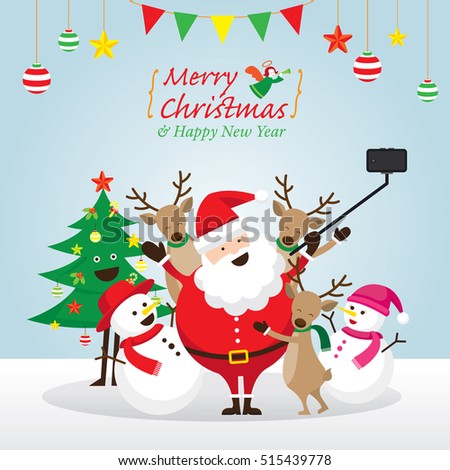 Merry Christmas Happy New Year Card Stock Vector 478851616 - Shutterstock