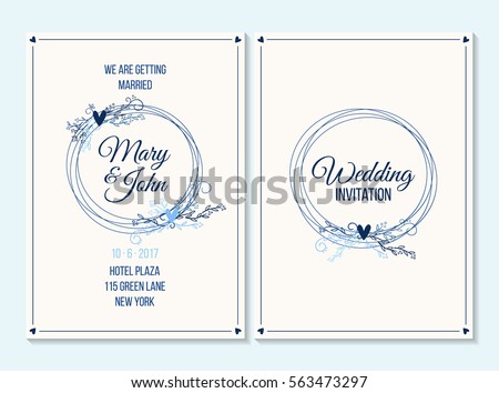 Wedding invitation, thank you card, save the date card. Wedding invitation, baby shower, menu, flyer, banner template with calligraphy, confetti, background. Elegant hipster rustic wedding invitation Wedding invitation, thank you card, save the date card. Wedding invitation, baby shower, menu, flyer, banner template with calligraphy, confetti, background. Elegant hipster rustic wedding invitation