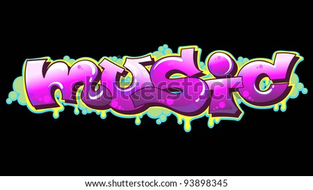 Music Graffiti Stock Vector 47150104 - Shutterstock