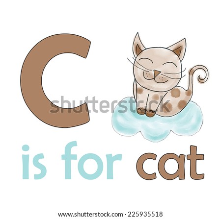 C Is For Cat, Children Alphabet For Kids Educational Books, Cat 