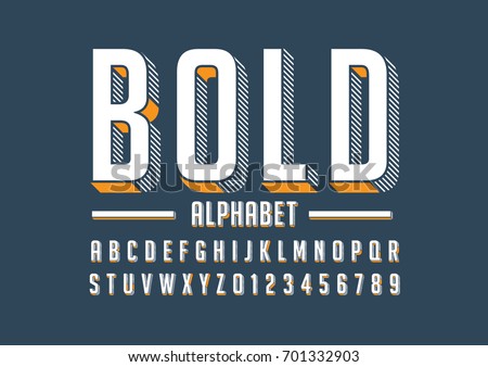Vector of bold modern font and alphabet Vector of bold modern font and alphabet