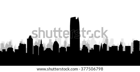 Oklahoma City Skyline Detailed Silhouette Vector Stock Vector 126211997