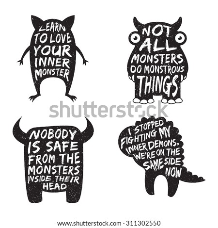 http://thumb1.shutterstock.com/display_pic_with_logo/2689063/311302550/stock-vector-set-of-monster-typography-posters-and-quotes-artworks-for-wear-vector-inspirational-illustration-311302550.jpg