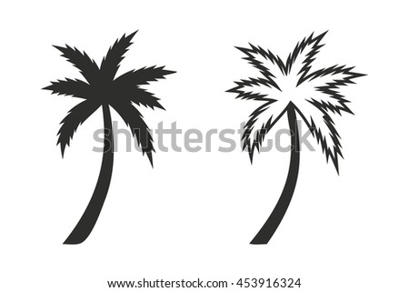 3 Handdrawn Palm Trees On White Stock Vector 102007525 - Shutterstock