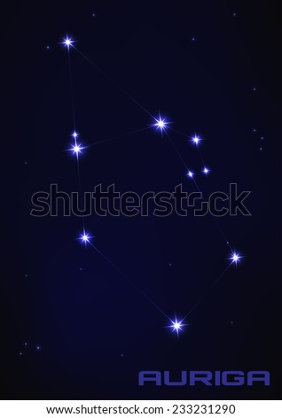 stock vector vector illustration of auriga constellation in blue 233231290