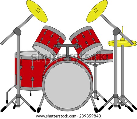 Cartoon Red Drum Set Character Shiny Stock Vector 269440748 - Shutterstock