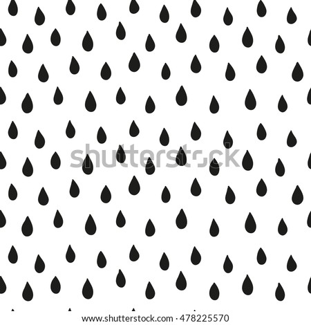 Black and white seamless pattern with hand drawn rain drops. Black and white seamless pattern with hand drawn rain drops.
