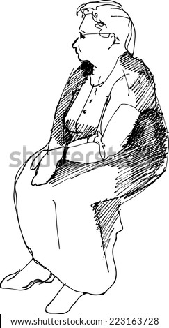 Old Woman Sketch Stock Photos, Images, & Pictures | Shutterstock