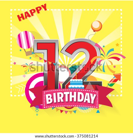 12 Birthday Stock Vectors & Vector Clip Art 