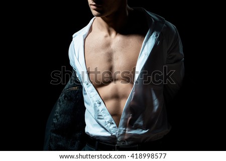 white open shirt men