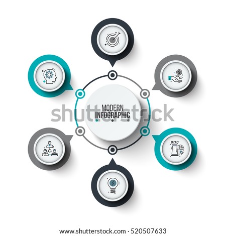 Vector circle infographic. Template for cycle diagram, graph, presentation and round chart. Business concept with 6 options, parts, steps or processes. Stroke icons. Vector circle infographic. Template for cycle diagram, graph, presentation and round chart. Business concept with 6 options, parts, steps or processes. Stroke icons.