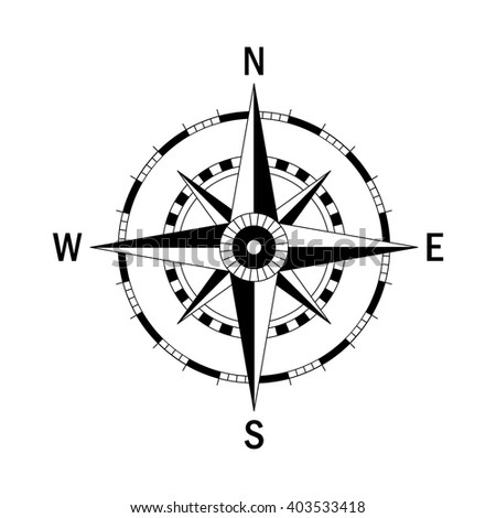 Compass Rose On White Background Representing Stock Illustration 