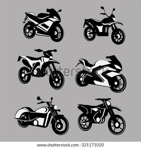 Motorcycle Icons Set Vector Illustration Stock Vector 164524148