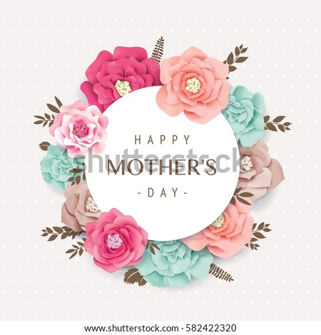 Mother's day greeting card with beautiful blossom flowers Mother's day greeting card with beautiful blossom flowers