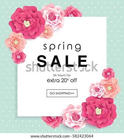 Spring sale poster with beautiful blossom flowers Spring sale poster with beautiful blossom flowers