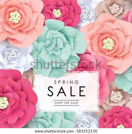 Spring sale poster with beautiful blossom flowers background Spring sale poster with beautiful blossom flowers background