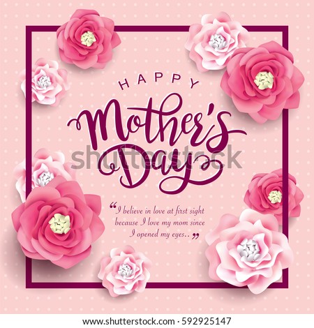 Mother's day greeting card with beautiful blossom flowers Mother's day greeting card with beautiful blossom flowers