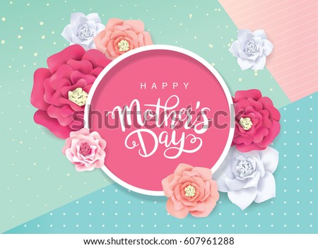 Mother's day greeting card with blossom flowers Mother's day greeting card with blossom flowers