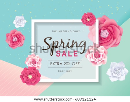 Spring sale poster with beautiful blossom flowers Spring sale poster with beautiful blossom flowers