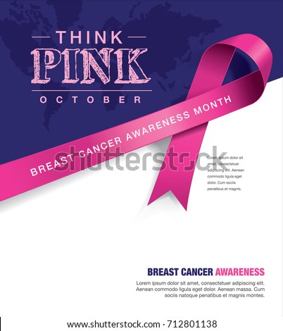 Breast Cancer Awareness Month poster design with pink ribbon Breast Cancer Awareness Month poster design with pink ribbon