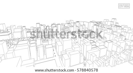 Cityscape Pencil Drawing Stock Illustration 143060920 - Shutterstock