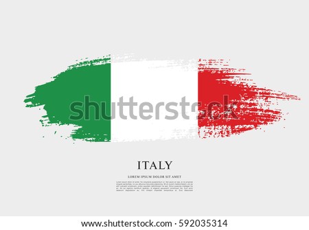 Flag of Italy, brush stroke background Flag of Italy, brush stroke background