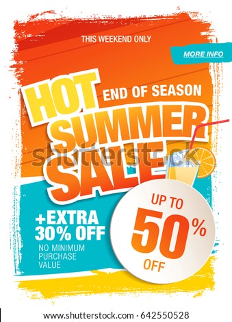 Summer sale template banner in bright colors, vector illustration Summer sale template banner in bright colors, vector illustration