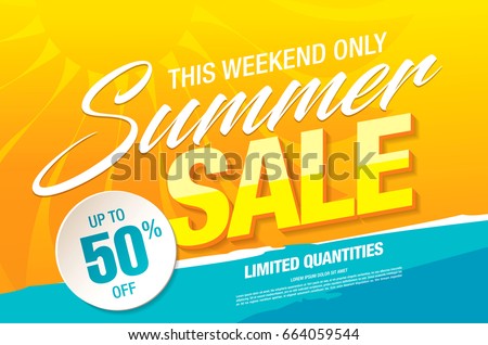 summer sale template banner, vector illustration summer sale template banner, vector illustration