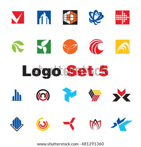 Set Elements Logo Design Vector Stock Vector 51558292 - Shutterstock